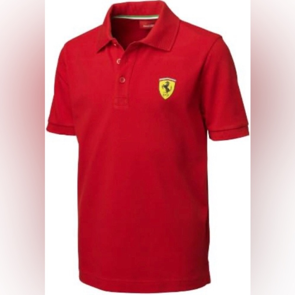 Ferrari Red Kids Polo with Shield Logo